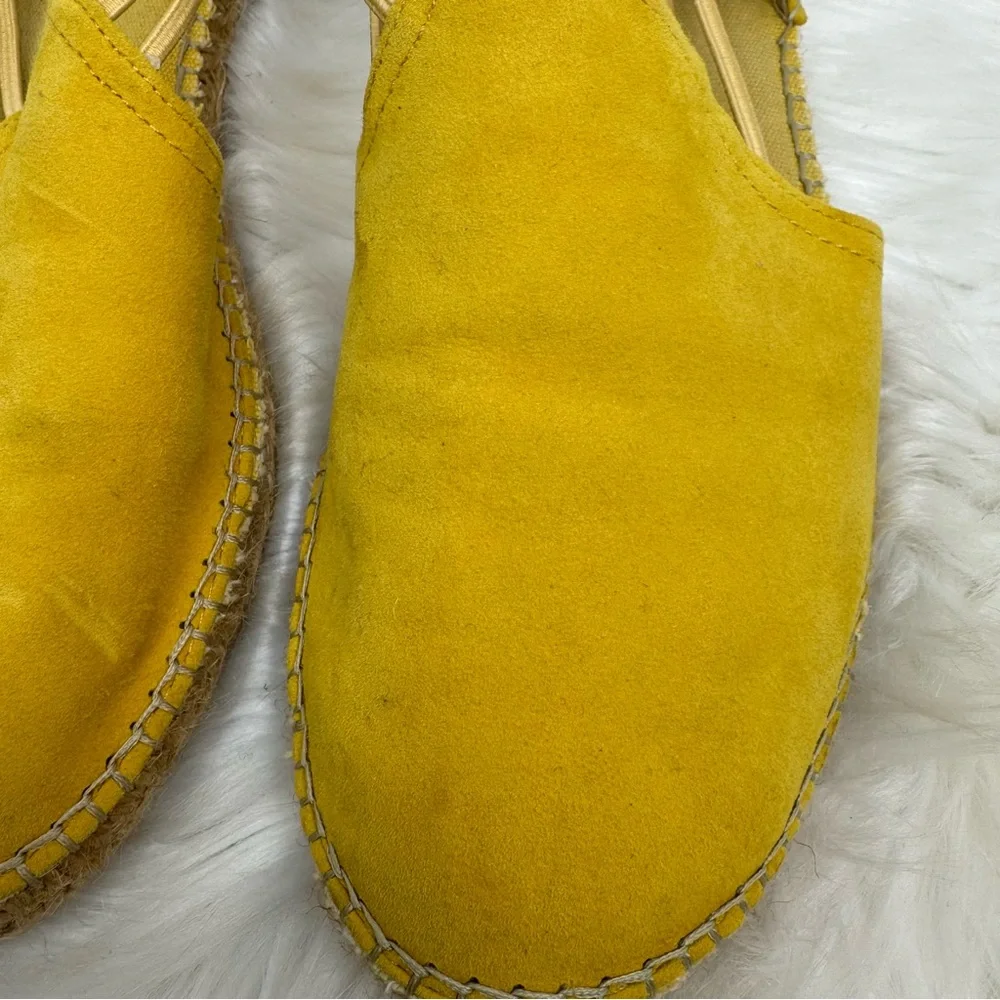Toni Pons Nuria Vibrant Yellow Leather Espadrille Wedge Sandals